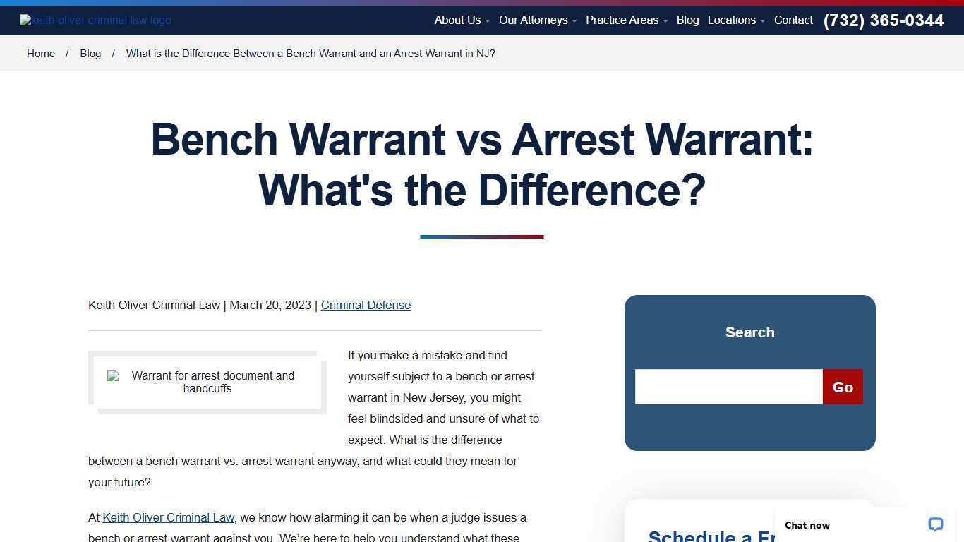 What is the Difference Between a Bench Warrant and an Arrest Warrant in NJ? - Keith Oliver Criminal Law